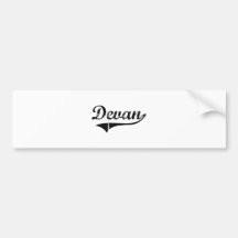 Devan Classic Style Name Bumper Sticker