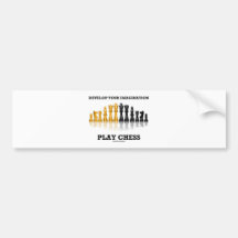 Develop Your Imagination Play Chess Bumper Sticker