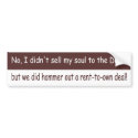 Devil Deal bumper stickers