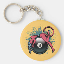 Devil Girl 8-Ball Keychains