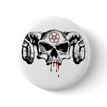 Devil Half Skull Pin