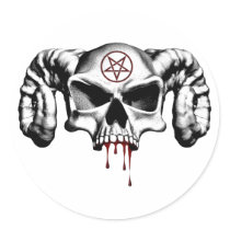 Devil Half Skull Sticker