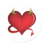 Devil Heart Round Sticker