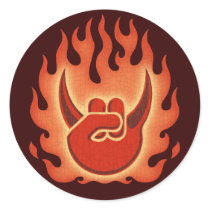 Devil Rock Flames Sticker