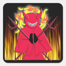 devil square sticker