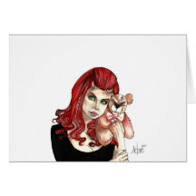 DevilGirl and her Teddy Greeting Card