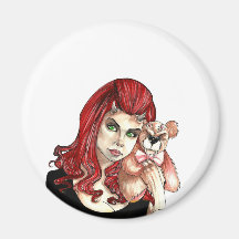 DevilGirl and her Teddy Refrigerator Magnet