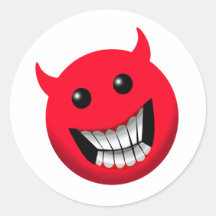 Devilish Smile Round Stickers