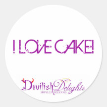 devilishdelightslogo, I LOVE CAKE! Sticker