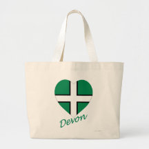Devon Flag Heart with Name Bags