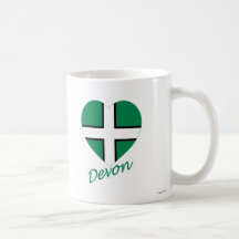 Devon Flag Heart with Name Coffee Mug