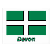 Devon Flag with Name Postcard