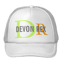 Devon Rex Cat Monogram Design Hats