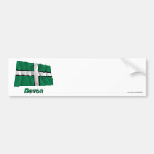 Devon Waving Flag with Name Bumper Stickers