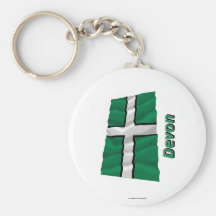 Devon Waving Flag with Name Keychains