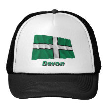 Devon Waving Flag with Name Trucker Hat