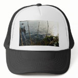 Dew Covered Spider Web Above Water Hat