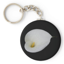 Dew drops on White Lily Keychains