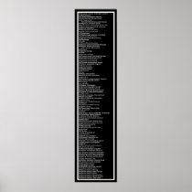 Dewey Decimal System: Black Inverse Print