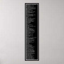 Dewey Decimal System: Black Inverse Print