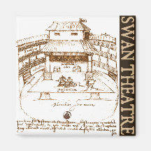 DeWitt's Swan Theatre Sketch Fridge Magnet
