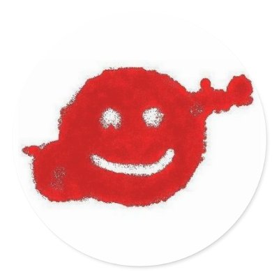 Dexter Smiley Round Sticker by matty23