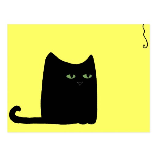 Dexter the Fat Black Cat Postcard (customisable)