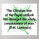 DH Lawrence Pagan Quote posters