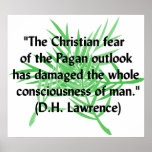 DH Lawrence Pagan Quote posters