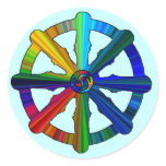 Dharma Wheel Colourful Stickers