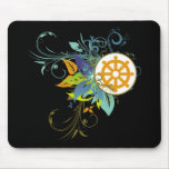 Dharma Wheel Floral mousepads