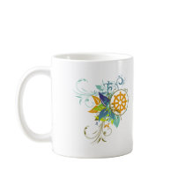 Dharma Wheel Floral Coffee Mug