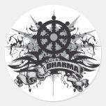 Dharma Wheel Grunge Sticker