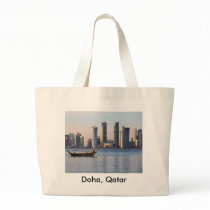 Dhow and Doha skyline Tote Bag
