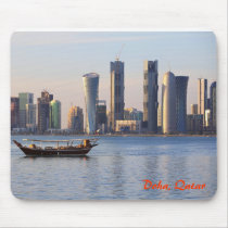 Dhow and Doha skyline Mouse Pad