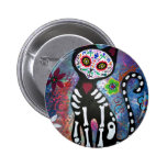 Dia de los Muertos Cat Buttons