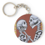 dia de los muertos skeletons in love keychain