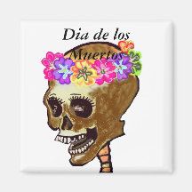 Dia de los Muertos skull Magnets