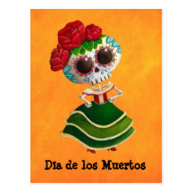 Dia de Muertos Mexican Miss Death Post Cards