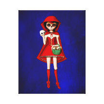 Dia De Muertos Red Riding Hood Canvas Prints