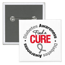 Diabetes Awareness Find A Cure Pinback Buttons