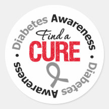 Diabetes Awareness Find A Cure Round Sticker