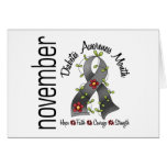 Diabetes Awareness Month Flower Ribbon 1 Cards