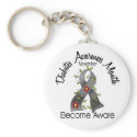Diabetes Awareness Month Flower Ribbon 2 keychains