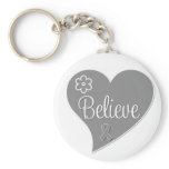 Diabetes Believe Grey Heart keychains