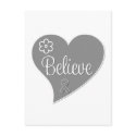 Diabetes Believe Grey Heart postcards