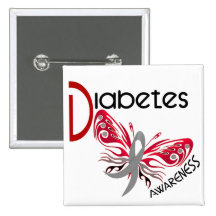 Diabetes BUTTERFLY 3 Buttons