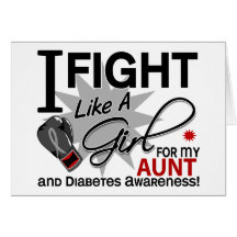 Diabetes Fight Like A Girl Aunt 11 Cards