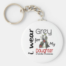 Diabetes I Wear Grey For My Daughter 43 Key Chains