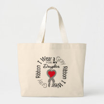 Diabetes I Wear Grey Ribbon For My Daughter Tote Bags